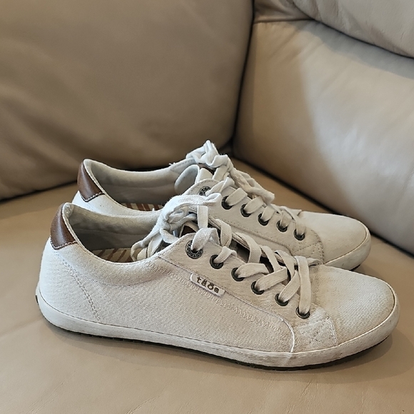 Taos Footwear Shoes - TAOS Casual Beige Sneakers with Brown Accents
